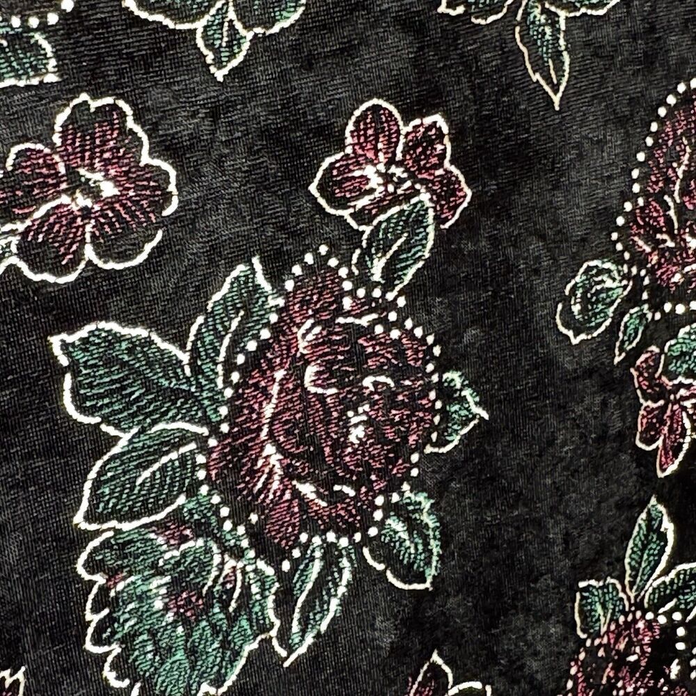 Bentley Womens Shirt Top Size M Crushed Velvet Button Up Sheer Sleeve Whimsygoth - Picture 4 of 9